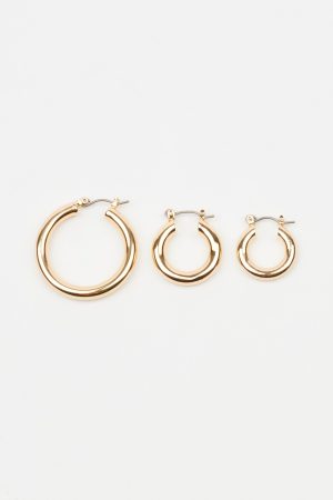 3 Pack Hoop Earrings