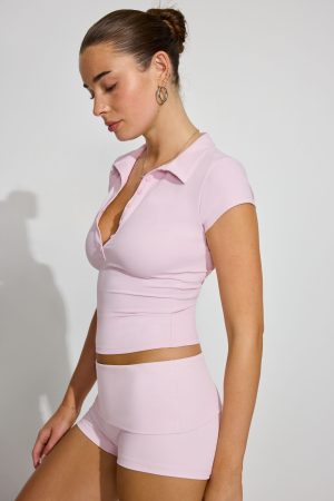 Sleek Short Sleeve Polo Top