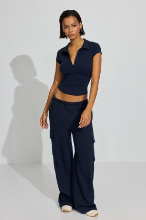 Sleek Short Sleeve Polo Top