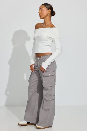 Spongy Off Shoulder Sweater