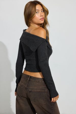 Spongy Off Shoulder Sweater