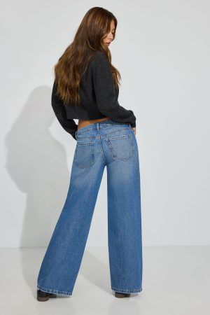 Low Rise Wide Leg Jeans