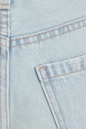 Low Rise Cuffed Denim Shorts