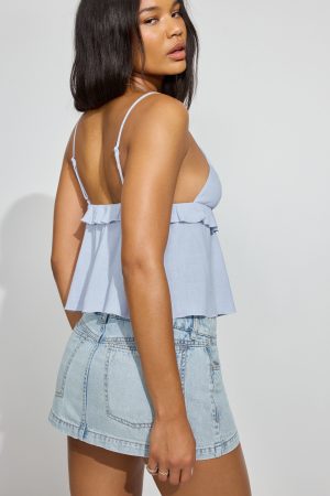 Strappy Peplum Cami Top