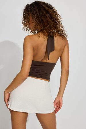 Paris A-Line Linen Micro Skort