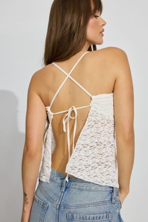 Apron Back Lace Halter Top