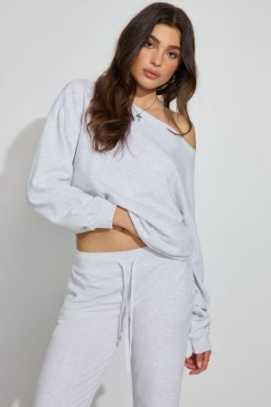SoftTerry Off Shoulder Sweatshirt