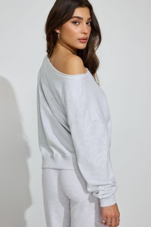 SoftTerry Off Shoulder Sweatshirt