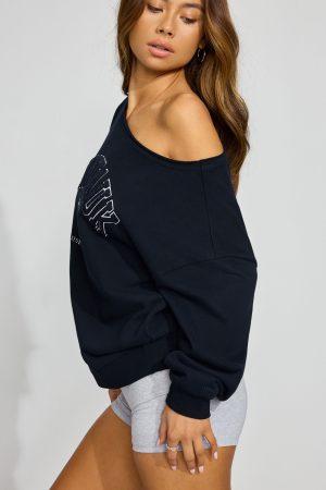 SoftTerry Off Shoulder Sweatshirt