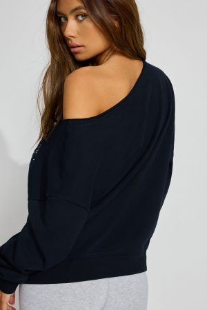 SoftTerry Off Shoulder Sweatshirt