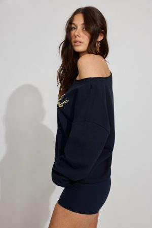 SoftTerry Off Shoulder Sweatshirt