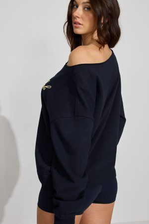 SoftTerry Off Shoulder Sweatshirt
