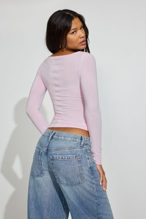 SexyCozy Boat Neck Long Sleeve Top