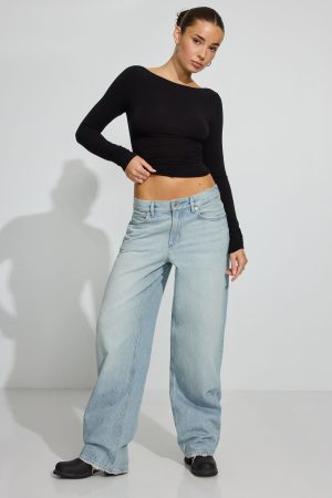 SexyCozy Boat Neck Long Sleeve Top