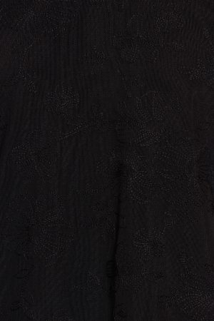 Y-Neck Embroidered Halter Top