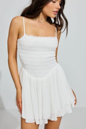 Kenzie Smocked Tiered Romper Dress