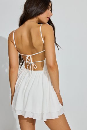 Kenzie Smocked Tiered Romper Dress