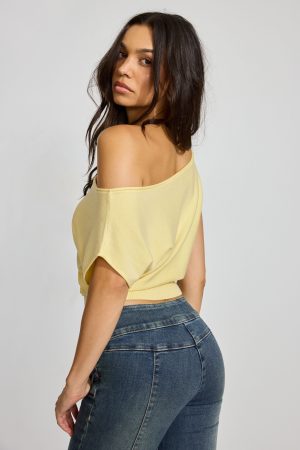 Asymmetric Cinched Waist Sweater