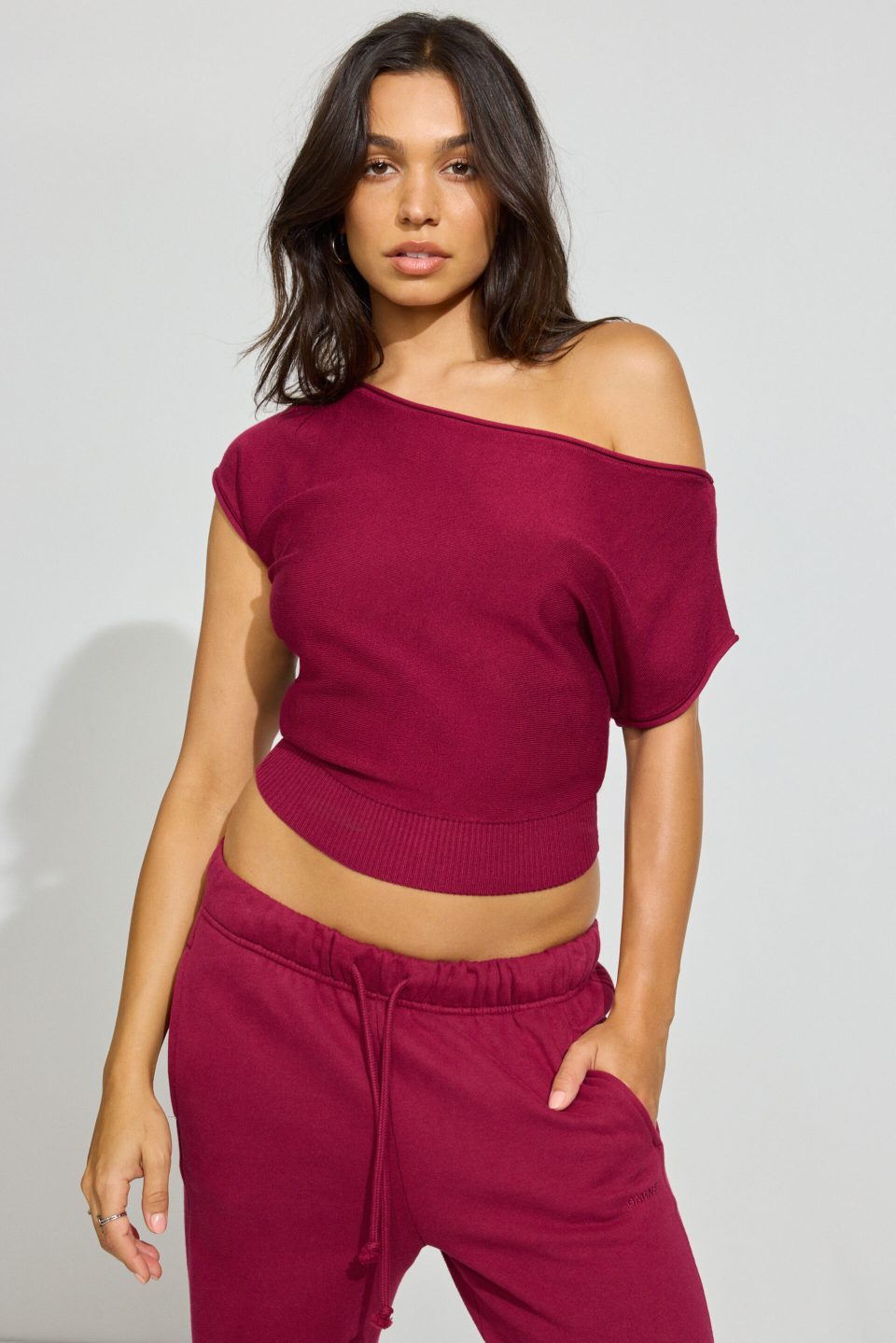 Asymmetric Cinched Waist Sweater
