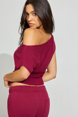 Asymmetric Cinched Waist Sweater