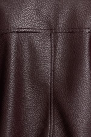 Oversized Faux Leather Bomber