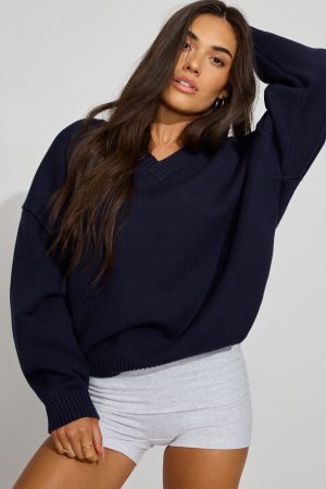 V-Neck Oversized Sweater