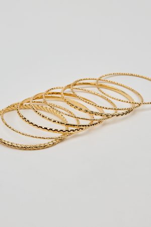 Set of 11 Textured Bangles