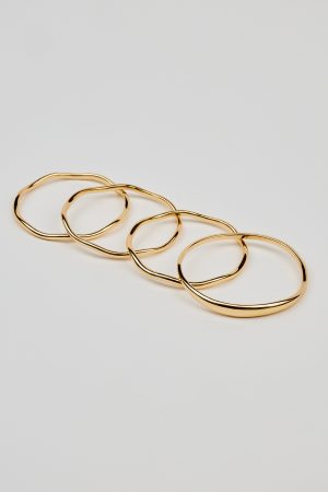 Set of 4 Wavy Bangles