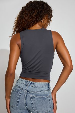 Crossover Banded Bottom Tank Top