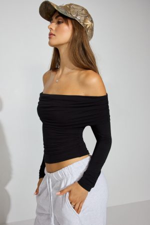 SexyCozy Off Shoulder Long Sleeve Top