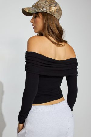 SexyCozy Off Shoulder Long Sleeve Top