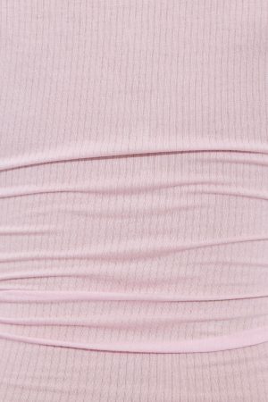 Sheer Ribbed Henley Long Sleeve Top