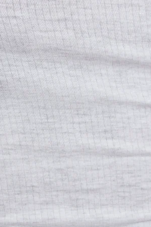 Sheer Ribbed Henley Long Sleeve Top