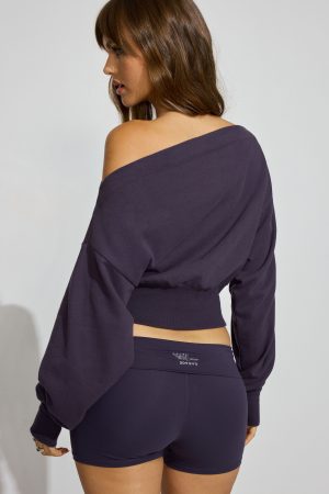 SoftTerry Rib Off Shoulder Sweater