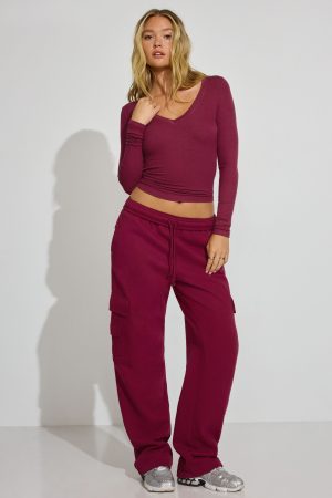 Serene Deep V-Neck Long Sleeve Top