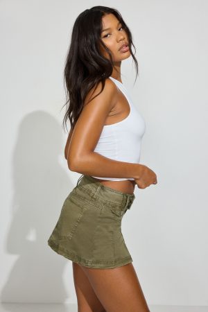 Washed Pleated Mini Skort