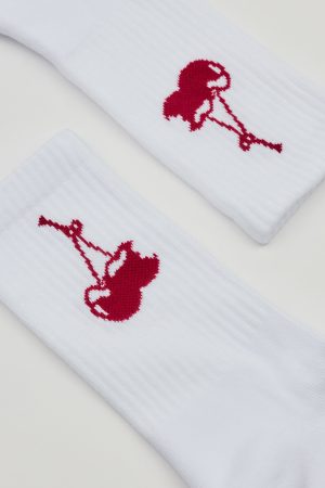 Sour Cherry Crew Socks
